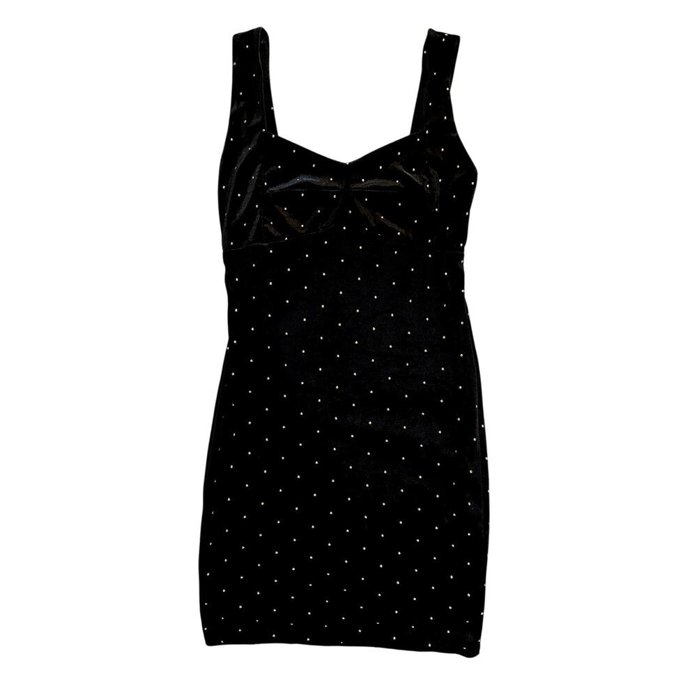 Forever 21 Black Velvet Studded Mini Dress – Size S